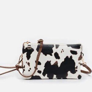 Riley Cow 3 Compartment Crossbody/Wristlet
